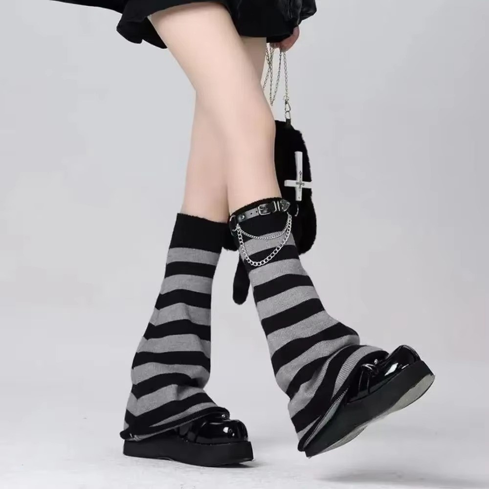 Boot Sock Slouchy - Scaldacalze in maglia stile gotico Harajuku,