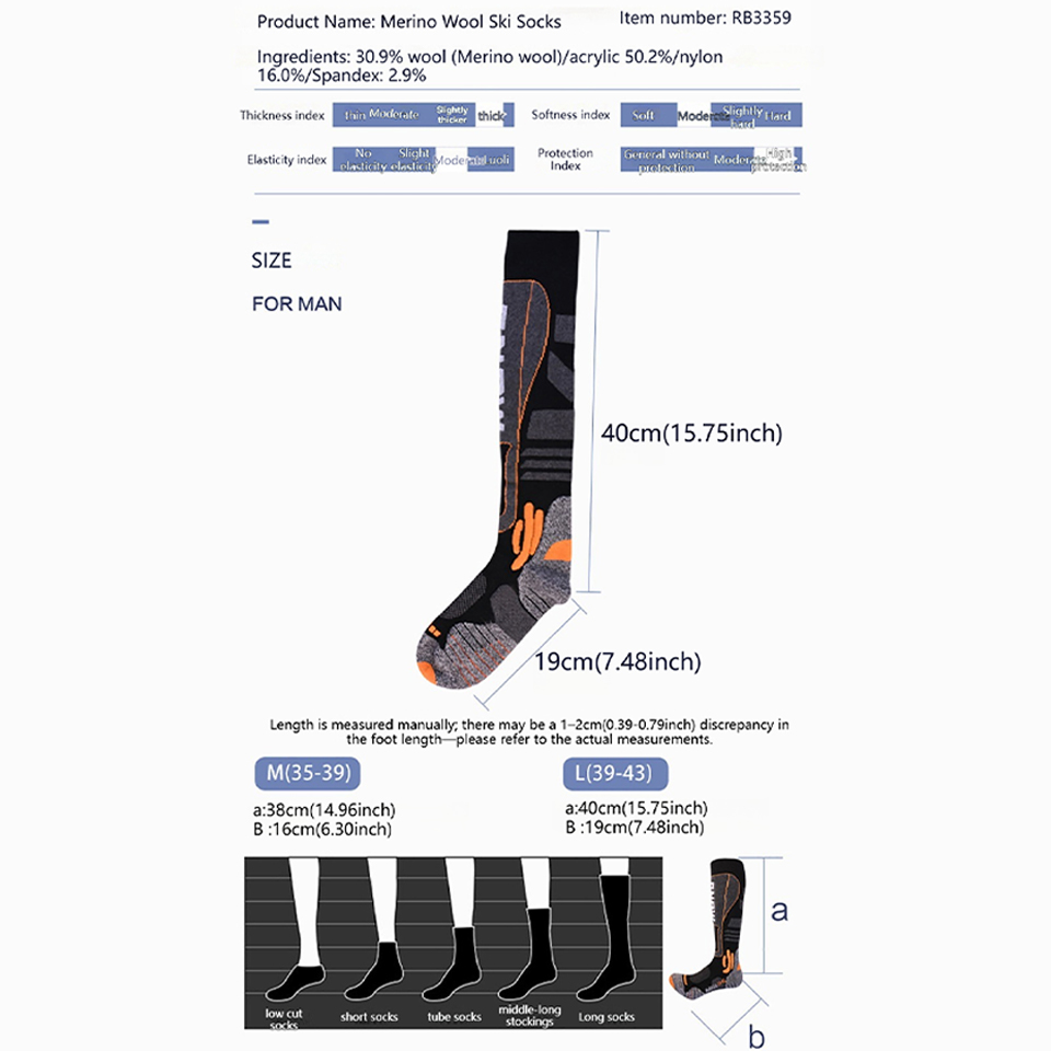Calze da sci lunghe al ginocch - Wool Hiking Sock recensione e prezzo